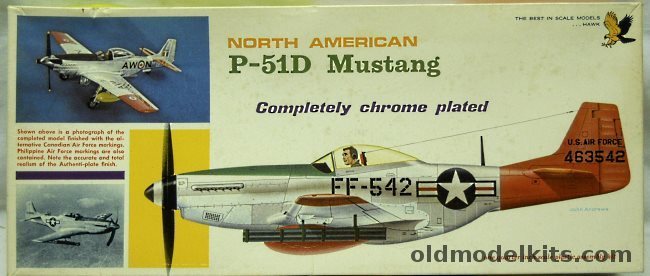 Hawk 1/48 Chrome Plated P-51D Mustang, 208-200 plastic model kit